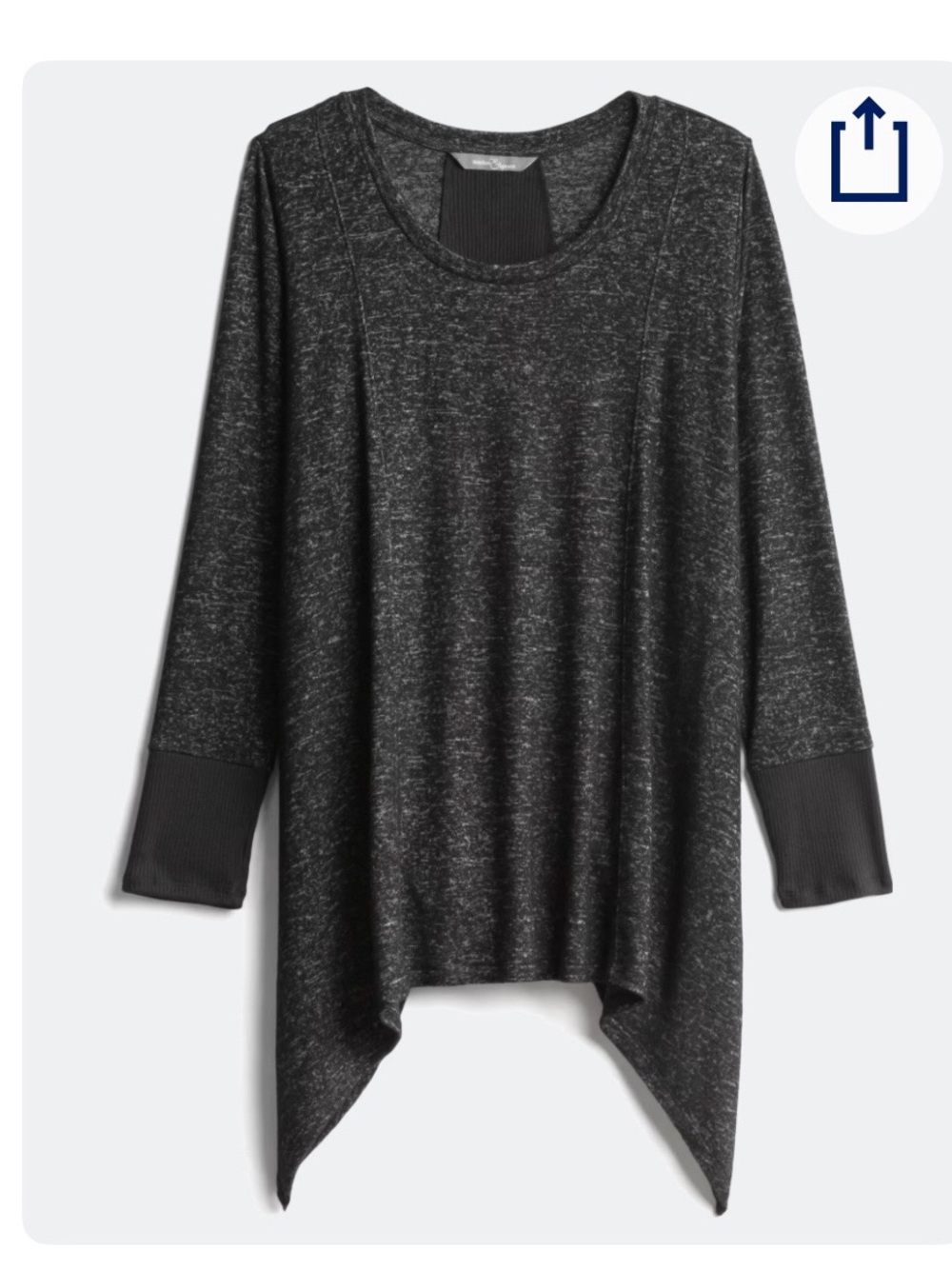 Women's Charcoal Heather Asymmetric Hem Pullover Hoodie